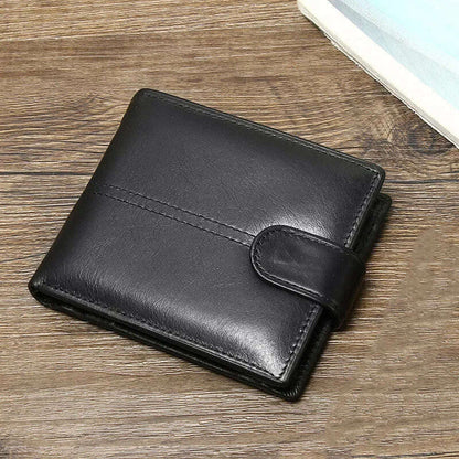 Rfid Blocking Genuine Leather Wallet Men with Coin Pocket Dollar Wallet Real Leather Purse for Men
