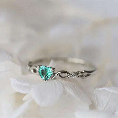 Romantic Pink Heart shaped Ring for Female Cubic Zirconia Bridal Wedding Party  with Minimalist Fashion Jewelry Accessories