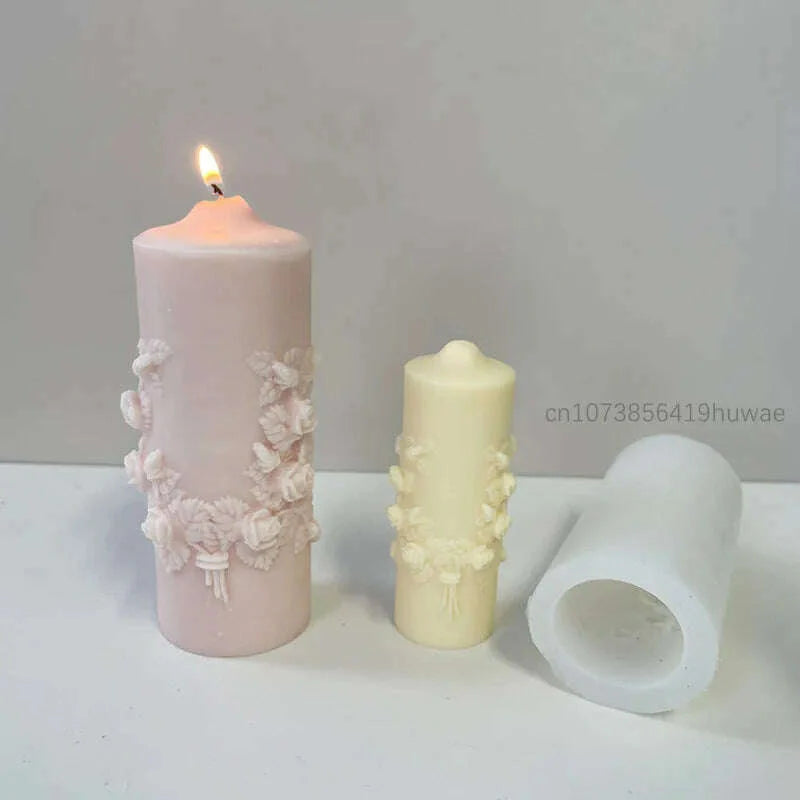 Rose Flower Bouquet Scented Candle Silicone Mold DIY Handmade Handicrafts Candle Making Plaster Soap Mould Home Decoration Tools