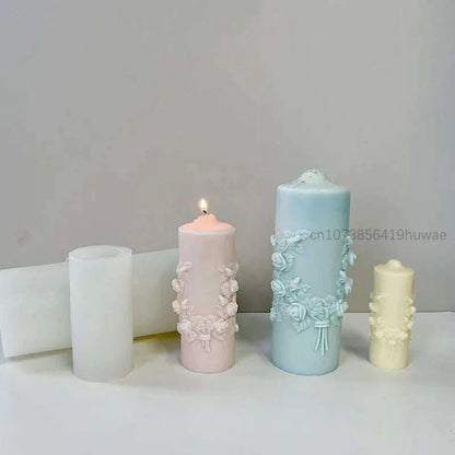 Rose Flower Bouquet Scented Candle Silicone Mold DIY Handmade Handicrafts Candle Making Plaster Soap Mould Home Decoration Tools
