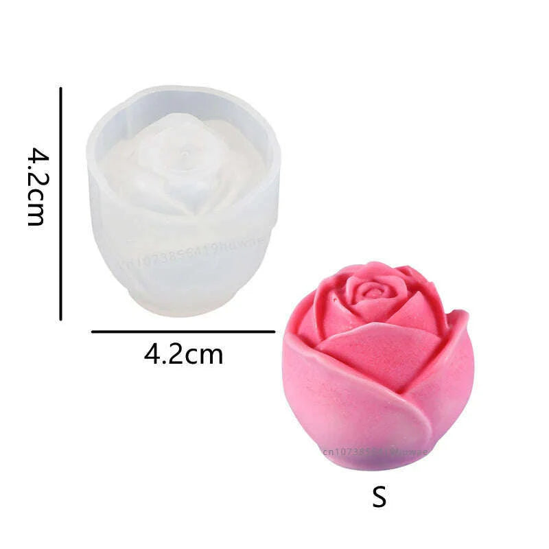 Rose Flower Bouquet Scented Candle Silicone Mold DIY Handmade Handicrafts Candle Making Plaster Soap Mould Home Decoration Tools