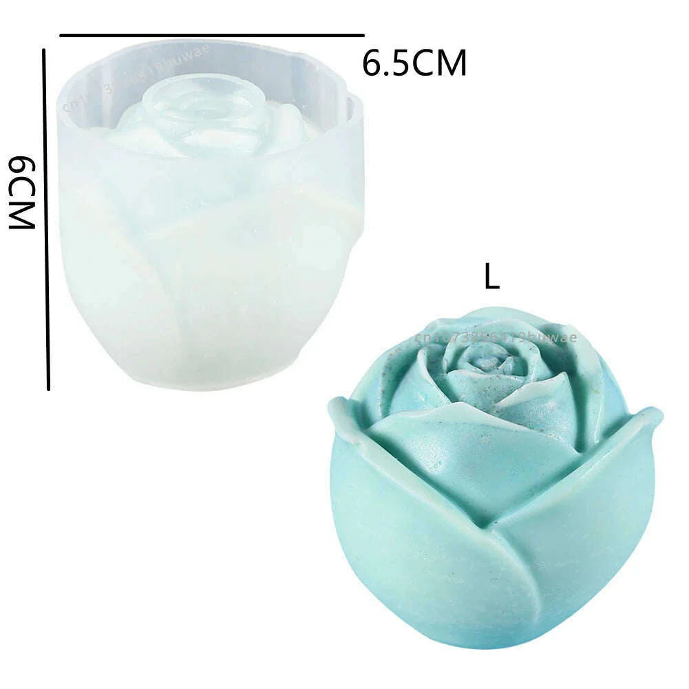 Rose Flower Bouquet Scented Candle Silicone Mold DIY Handmade Handicrafts Candle Making Plaster Soap Mould Home Decoration Tools