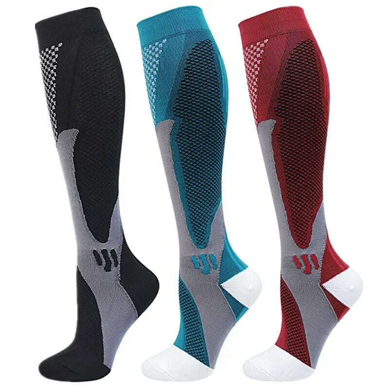 S-XXL 3 Pairs Pack/Socks Compression Socks 30 Mmhg Fit For Medical Edema Diabetes Varicose Veins Running Sports Socks Size XXL