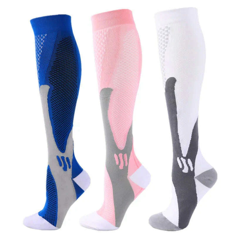 S-XXL 3 Pairs Pack/Socks Compression Socks 30 Mmhg Fit For Medical Edema Diabetes Varicose Veins Running Sports Socks Size XXL