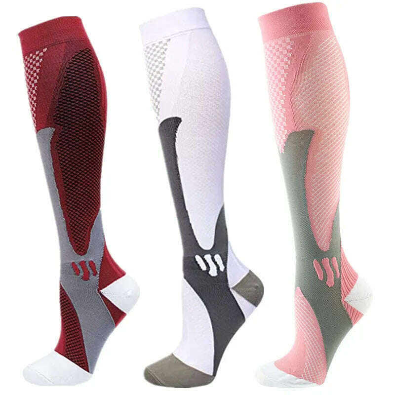 S-XXL 3 Pairs Pack/Socks Compression Socks 30 Mmhg Fit For Medical Edema Diabetes Varicose Veins Running Sports Socks Size XXL
