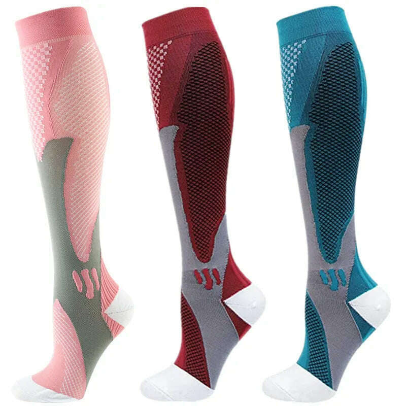 S-XXL 3 Pairs Pack/Socks Compression Socks 30 Mmhg Fit For Medical Edema Diabetes Varicose Veins Running Sports Socks Size XXL
