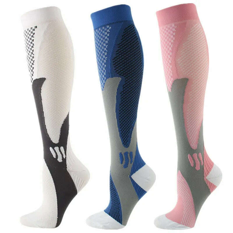 S-XXL 3 Pairs Pack/Socks Compression Socks 30 Mmhg Fit For Medical Edema Diabetes Varicose Veins Running Sports Socks Size XXL