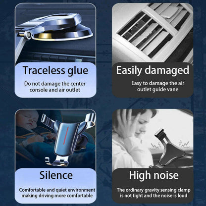 SEAMETAL Car Phone Holder Car Air Vent Mount Mobilephone Bracket GPS Stand Sucker Base for iPhone Samsung Xiaomi Cell Support