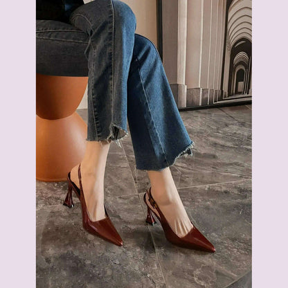 Sharp Pointed Niche Women Shoe 2025 Fashion New Women High Heel Versatile Simple Single Shoes Trendy Temperament Women's Sandals