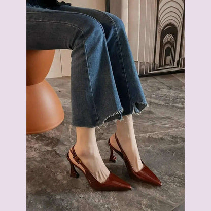 Sharp Pointed Niche Women Shoe 2025 Fashion New Women High Heel Versatile Simple Single Shoes Trendy Temperament Women's Sandals