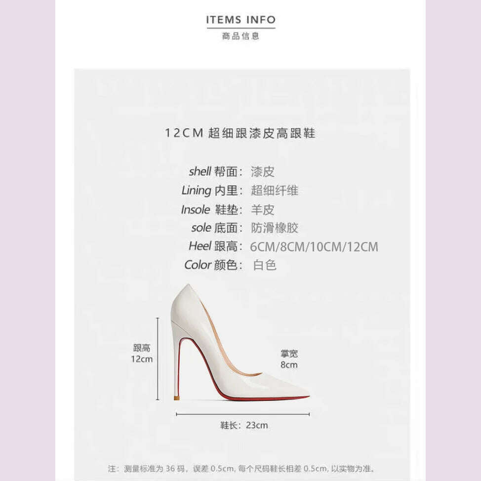Shoes Woman 2024 Trend Luxury Shoes For Women Brand Pumps Red Shiny Bottom Pointed Toe High Heels Party Elegant Ladies Shoe 2025