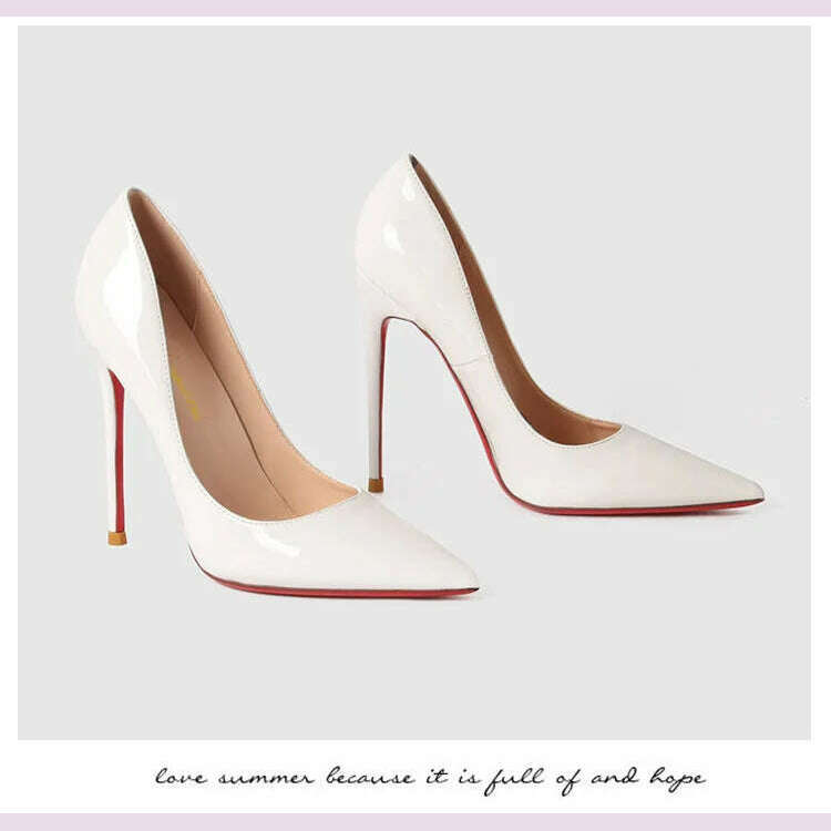 Shoes Woman 2024 Trend Luxury Shoes For Women Brand Pumps Red Shiny Bottom Pointed Toe High Heels Party Elegant Ladies Shoe 2025