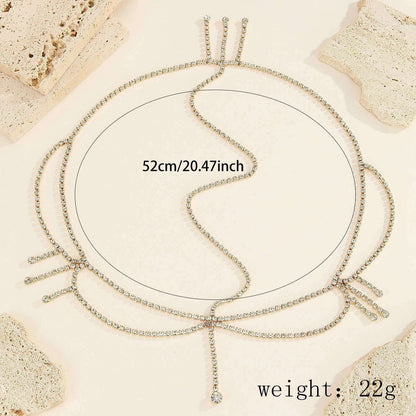 Simple Rhinestone Hair Chain Band Accessories for Women Party Crystal Headpiece Bridal Forehead Jewelry Tiara Fringe Headdress