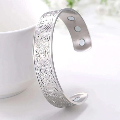 Skyrim Health Magnetic Therapy 316L Stainless Steel Bracelets Phoenix Totem Viking Cuff Bangle Wiccan Amulet Bracelet Women Men