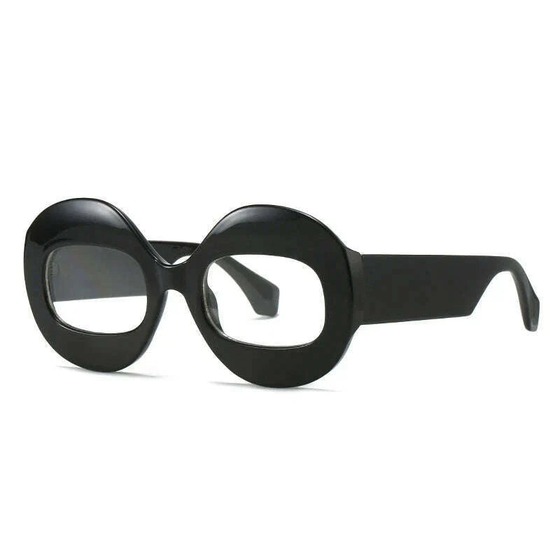 SO&amp;EI Fashion Round Contrast Color Women Sunglasses Retro Oval Clear Gradient Lens Shades UV400 Men Trending Punk Sun Glasses