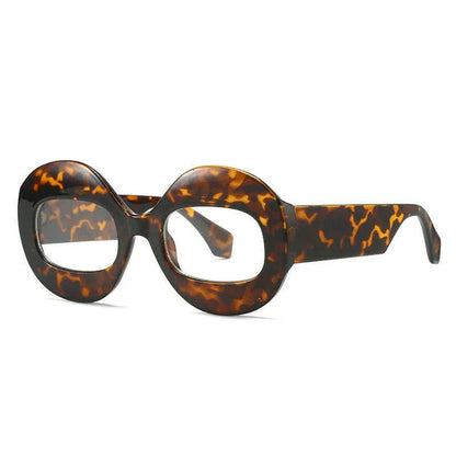 SO&amp;EI Fashion Round Contrast Color Women Sunglasses Retro Oval Clear Gradient Lens Shades UV400 Men Trending Punk Sun Glasses