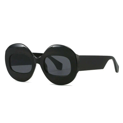 SO&amp;EI Fashion Round Contrast Color Women Sunglasses Retro Oval Clear Gradient Lens Shades UV400 Men Trending Punk Sun Glasses