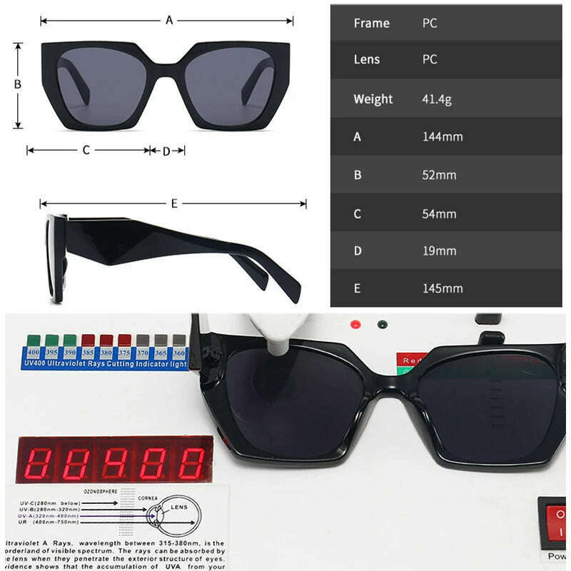 SO&amp;EI Retro Polygon Cat Eye Colorful Sunglasses Women Fashion Brand Designer Clear Gradient Shades UV400 Men Sun Glasses