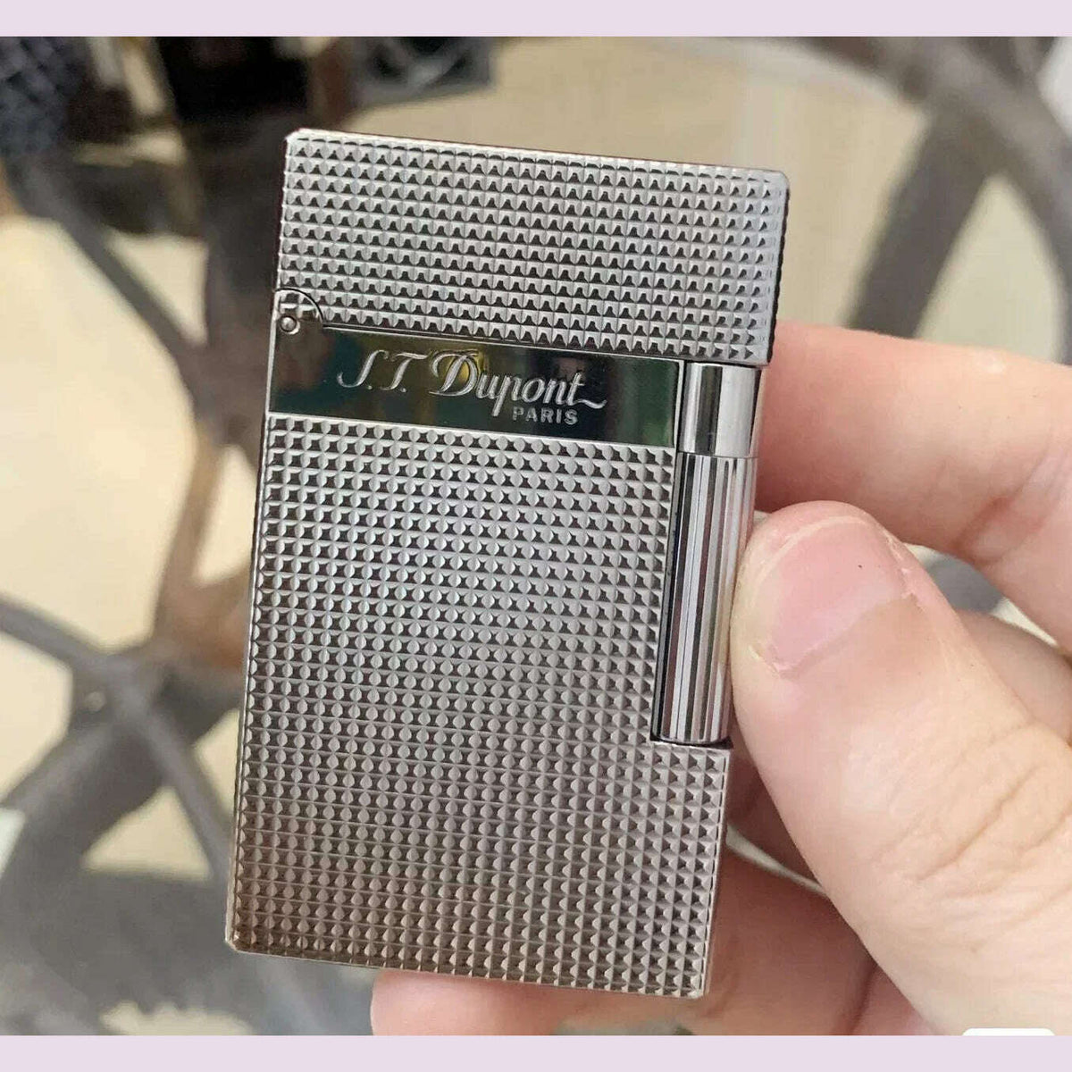 S.T. Dupont lighter, classic Paris nail style, crisp sound lighter, top manufacturer quality, gift for men