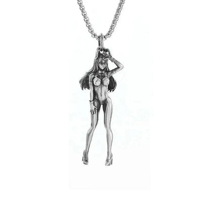 Stainless Steel Creative Personality Prayer Angel Pendant Necklace Men and Women Fashion Trend Hip Hop Punk Accessories Jewelry