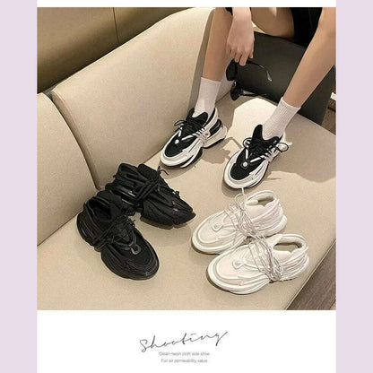 Summer Women's Shoes White Shoes On Platform Ladies Woman Vulcanize Casual Breathable Sneaker Black Chunky Sneakers Spring