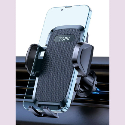 TOPK D36 Car Phone Holder Adjustable Car Phone Mount Cradle Super Stable for Dashboard/Windscreen/Air Vent for Mobile Phones
