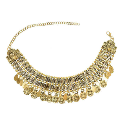 Turkish Ethnic Tribal Tibeten Coin Chunky Necklace India Oxidized Collar Choker Bib Neck Chain Afghan Gypsy Statement Jewelry