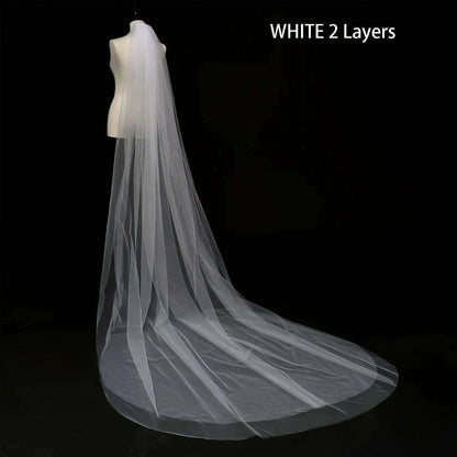 Wedding Simple Tulle White Ivory Two Layers Bridal Veils Ribbon Edge Cheap Bride Accessories 75cm Short Women Veil With Comb