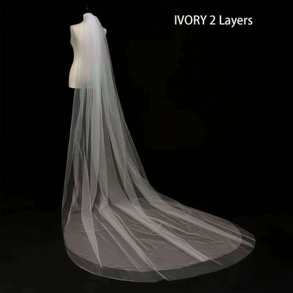 Wedding Simple Tulle White Ivory Two Layers Bridal Veils Ribbon Edge Cheap Bride Accessories 75cm Short Women Veil With Comb