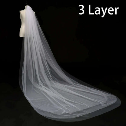 Wedding Simple Tulle White Ivory Two Layers Bridal Veils Ribbon Edge Cheap Bride Accessories 75cm Short Women Veil With Comb