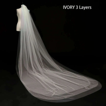 Wedding Simple Tulle White Ivory Two Layers Bridal Veils Ribbon Edge Cheap Bride Accessories 75cm Short Women Veil With Comb