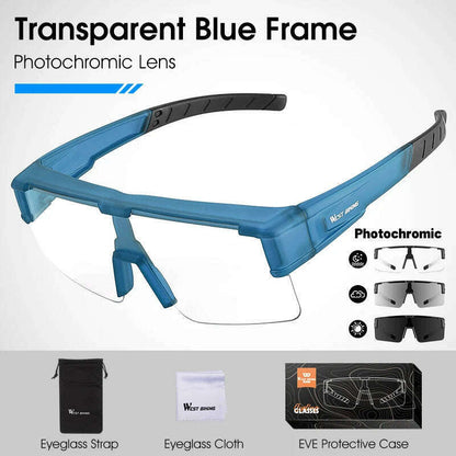 WEST BIKING Photochromic Cycling Glasses Fit Over Myopic Sunglasses UV 400 Polarized Glasses Driving Fishing Eyewear Goggles