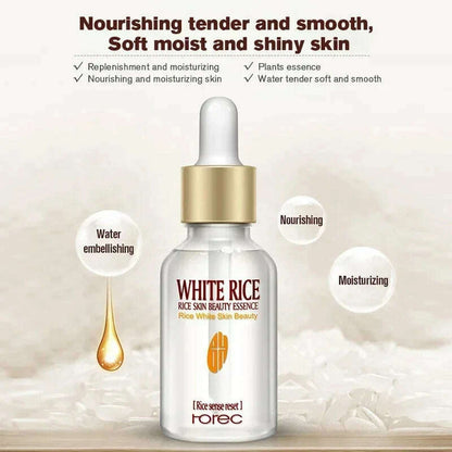 White Rice Face Serum Whitening Serum Shrink Pores Brightening Cream Anti Aging Lines and Wrinkles for Glowing Skin Firm Essence