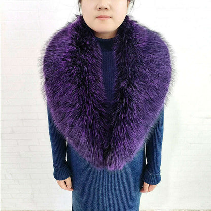 Winter Faux Fur Collar Cuffs Set Women Fluffy Large Shawl Coat Accessories Warm Fashion Fake Fox Fur Scarf Furry Scarves Female