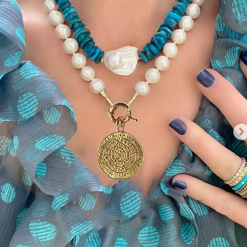 Woman'S Ancient Coin charm Pendant Necklace Athena Original Design Gift For Woman Vintage Accessories Fine Jewelry