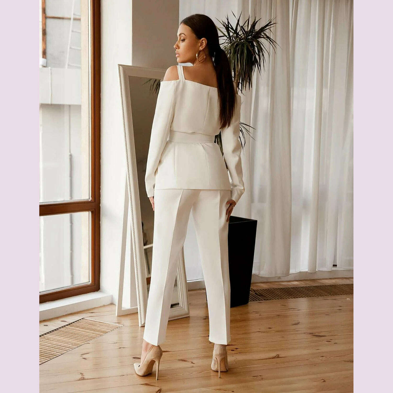 Women Custom Made Tuxedos Summer Off Shoulder Lady Blazer Suits Female High Waist Pants Celebrity Show Wear 2 Pieces