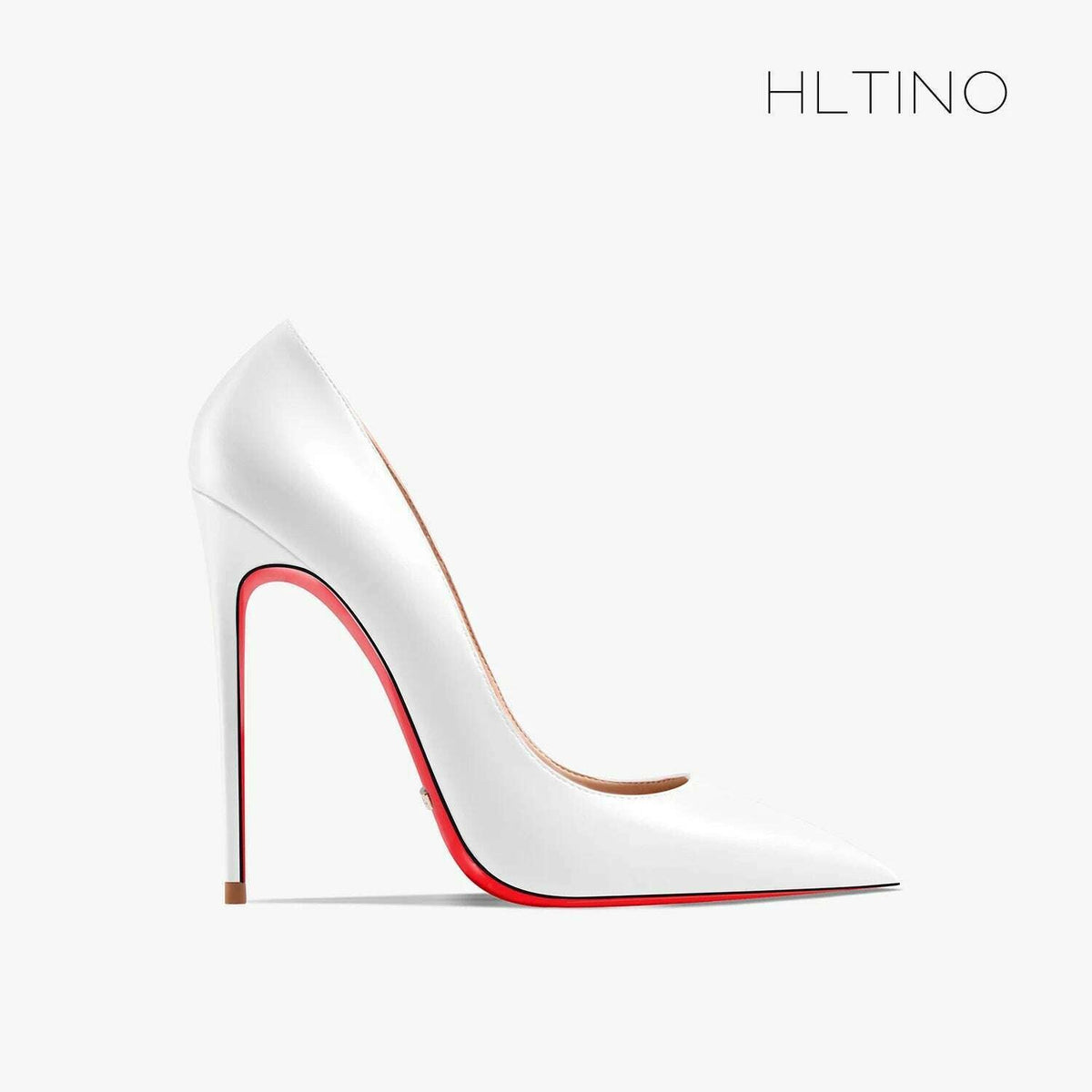 Women heels shoes woman 2024 trend luxury Brand Women's Pumps Leather High Heels Red Bottom Pointed Toe Ladies Party Shoes 12cm