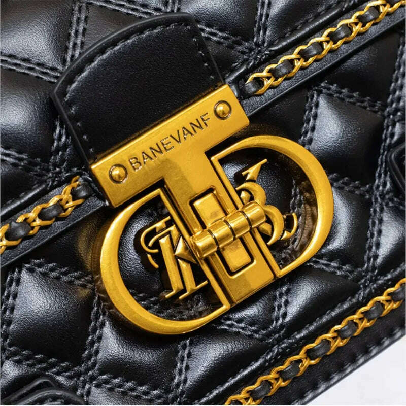 Women's handbag genuine diamond grid handbag women's 2024 new high-end designer crossbody shoulder small square bag