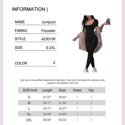 Women's Rompers Short Sleeve Solid Skinny Bodycon Jumpsuits Fashion Sports Fitness Casual Activity Streetwear Overalls
