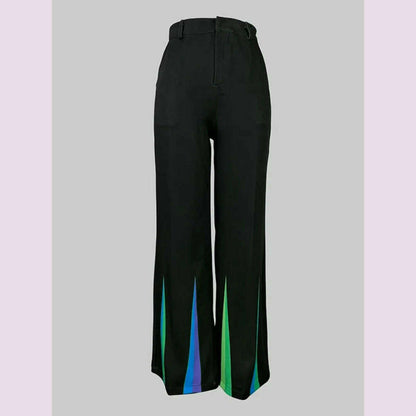 Yeezzi 2025 New Women Fashion Striped Two Piece Sets Long Sleeves Skinny High Neck Tops Elastic High Waisted Straight Leg Pants