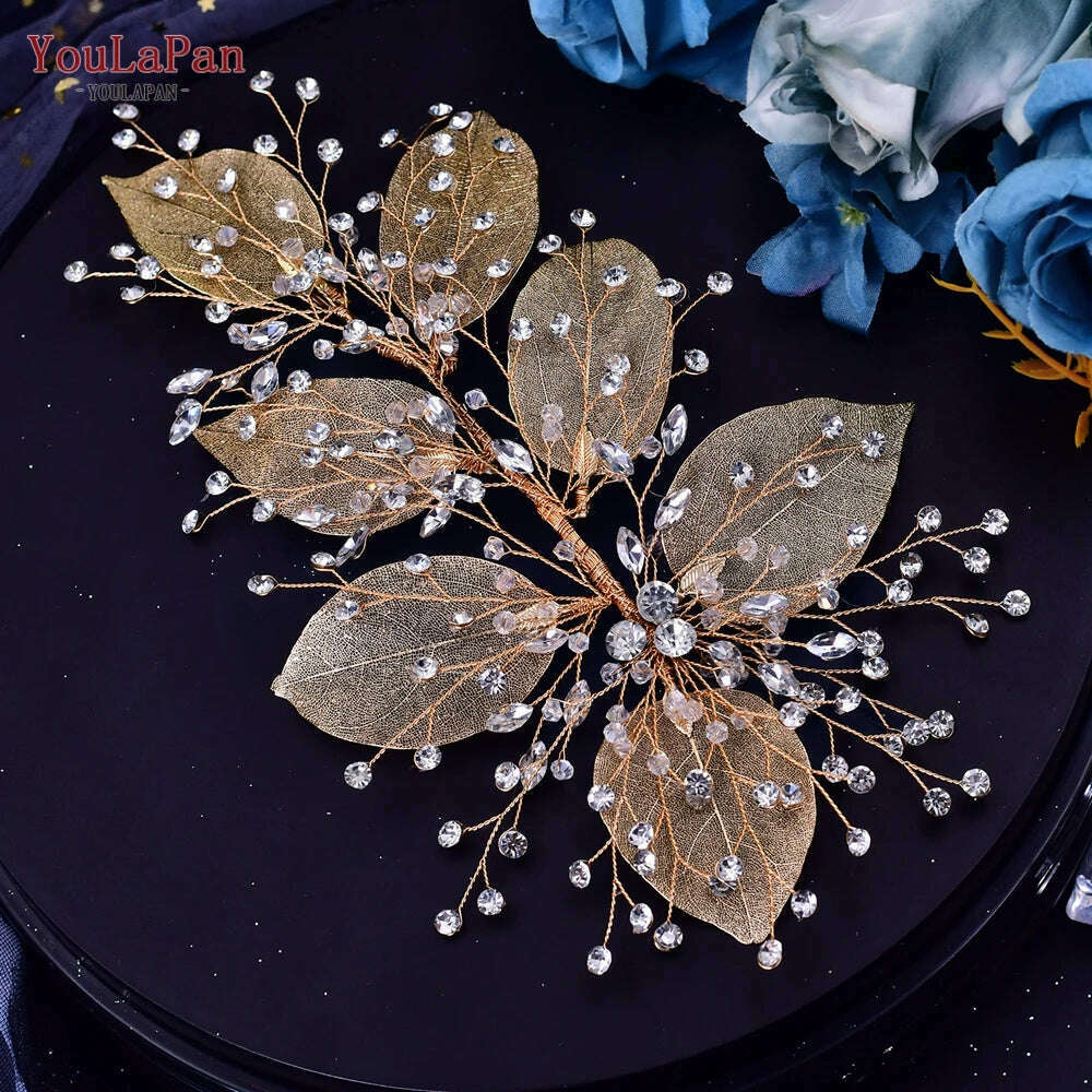 YouLaPan Alloy Flower Bridal Hair Accessories Wedding Hair Clips Rhinestone Side Hairpin Women Crystal Wedding Headdress HP254