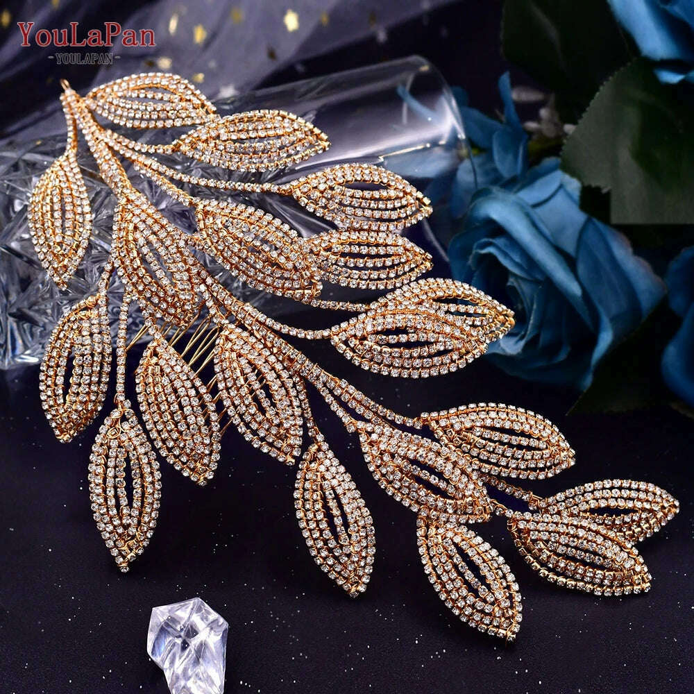 YouLaPan Alloy Flower Bridal Hair Accessories Wedding Hair Clips Rhinestone Side Hairpin Women Crystal Wedding Headdress HP254