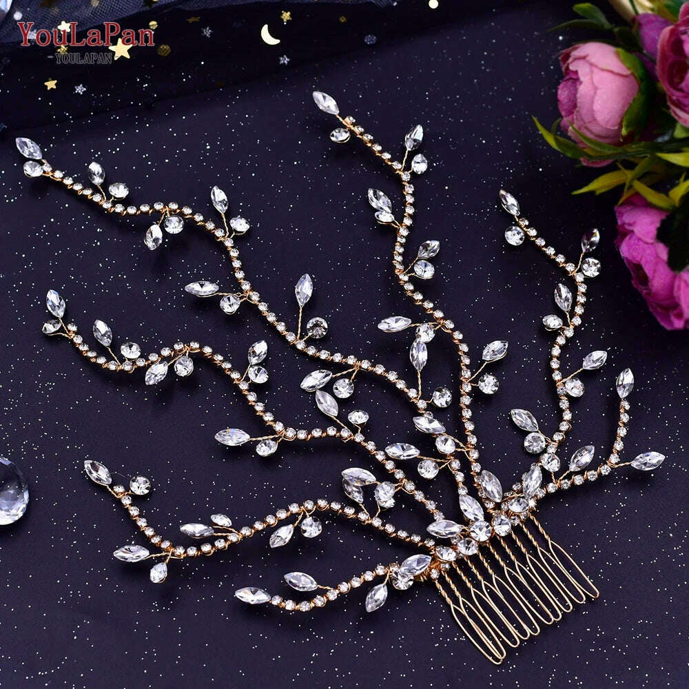YouLaPan Alloy Flower Bridal Hair Accessories Wedding Hair Clips Rhinestone Side Hairpin Women Crystal Wedding Headdress HP254