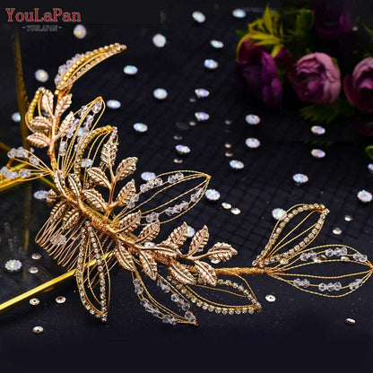YouLaPan Alloy Flower Bridal Hair Accessories Wedding Hair Clips Rhinestone Side Hairpin Women Crystal Wedding Headdress HP254