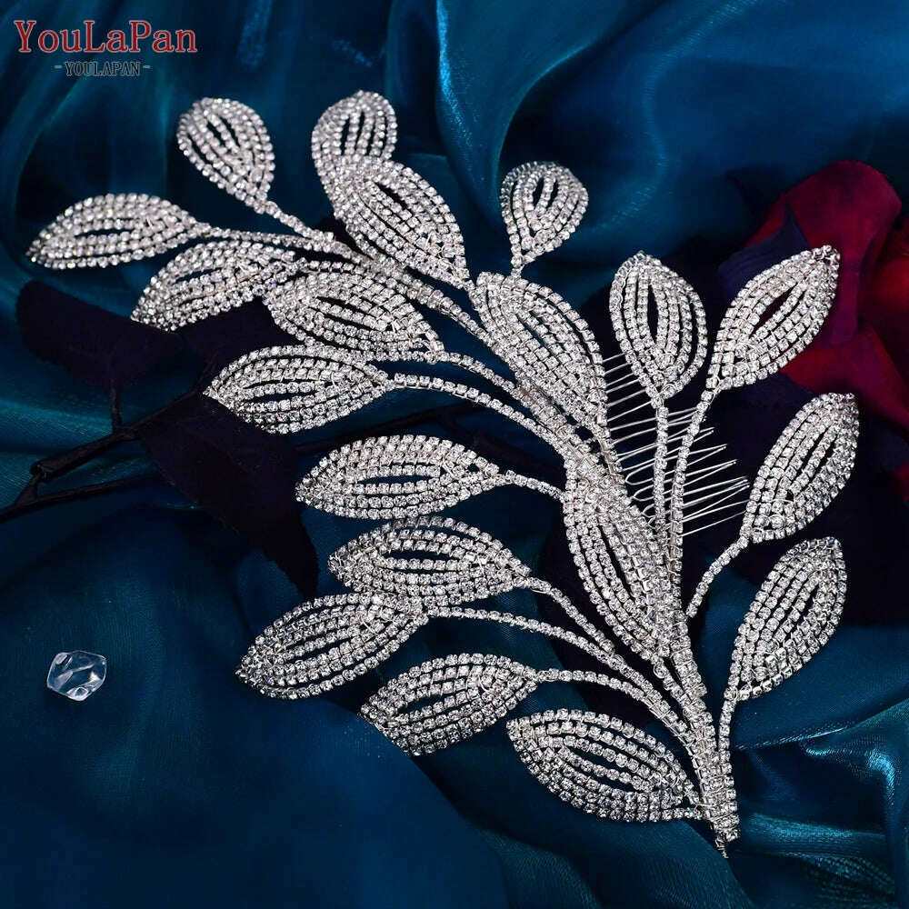 YouLaPan Alloy Flower Bridal Hair Accessories Wedding Hair Clips Rhinestone Side Hairpin Women Crystal Wedding Headdress HP254