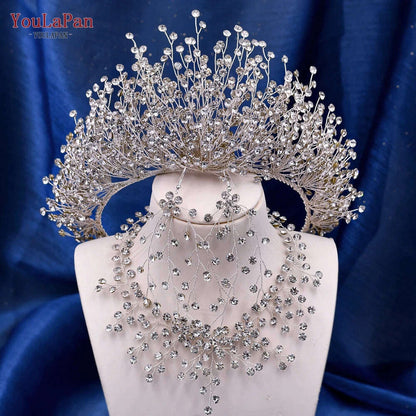 YouLaPan Trendy Bridal Hair Hoop Colorful Rhinestone Wedding Crown Handmade Bride Tiara Hair Accessories Woman Headband HP193P-C