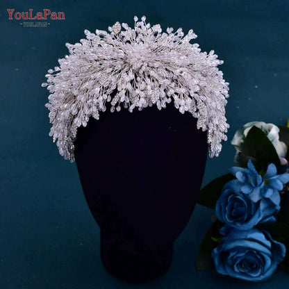 YouLaPan Trendy Bridal Hair Hoop Colorful Rhinestone Wedding Crown Handmade Bride Tiara Hair Accessories Woman Headband HP193P-C