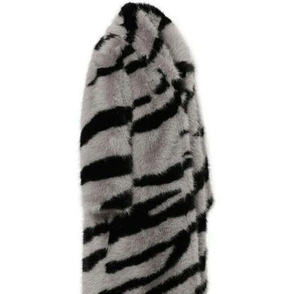 Zebra New Faux Fox Fur Coat Women Long 2024 Winter Imitation Wool Fur Jacket Thickened Warm Plush Overcoat Furry Fuzzy Outerwear