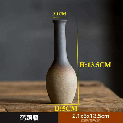 Zen Rough Pottery Tea Pet Ornaments Ceramic Vase Tea Table Decor Living Room Desktop Decoration Retro Tea Ceremony Accessories