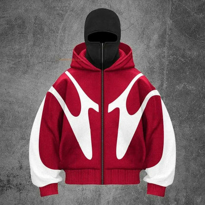 Zipper Hoodie Men Women Fall Winter New High Street Loose Y2K Couple Tops Ins Tide Double Hat Unique Design Hooded Sweatshirt